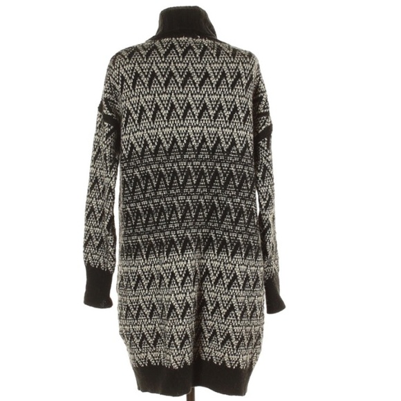 Cynthia Rowley Wool Alpaca south West Santa Fe fire black white cardigan sweater - Picture 2 of 10